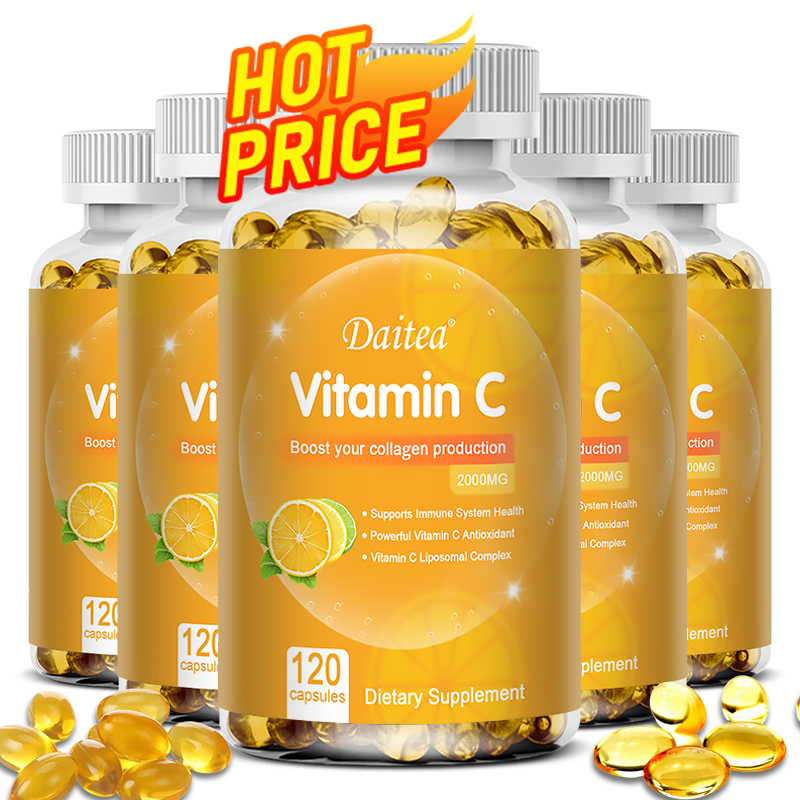 Zinc Supplement 50Mg - วิตามินซีช่วยส่งเสริมการผลิตคอลลาเจน - 2000 มก. ส่งเสริมสุขภาพผิว ผม