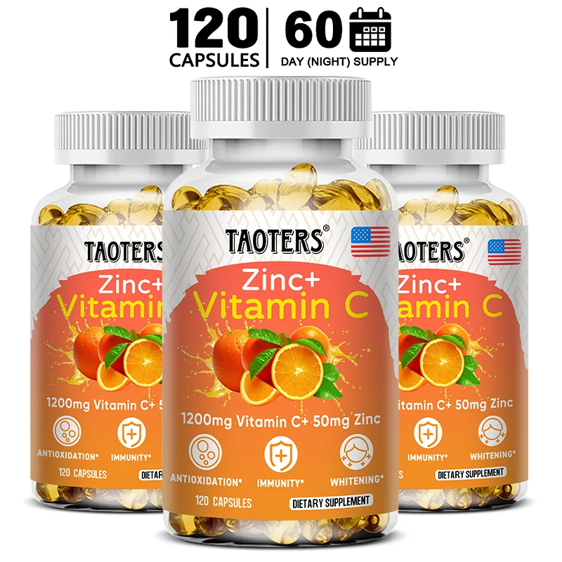 Zinc Supplement 50Mg - วิตามิน C + อาหารเสริมสังกะสี-การดูดซึมสูง-ระบบภูมิคุ้มกัน, วิตามินสุขภาพผิว-อาหารเสริมสารต้านอนุมูลอิสระ