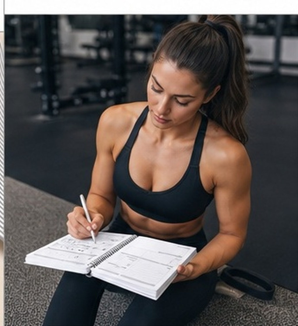 Nutrition Fitness Supplements - สมุดบันทึกการออกกำลังกาย ขนาด 11.7x8.5 สมุดวางแผนการออกกำลังกาย สำหรับติดตามการออกกำลังกายที่ยิมและที่บ้าน โภชนาการ